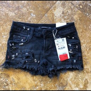 NWT Zara denim shorts with stones